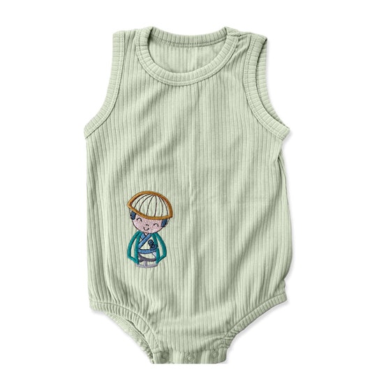 Green  Straw Hat Onesie