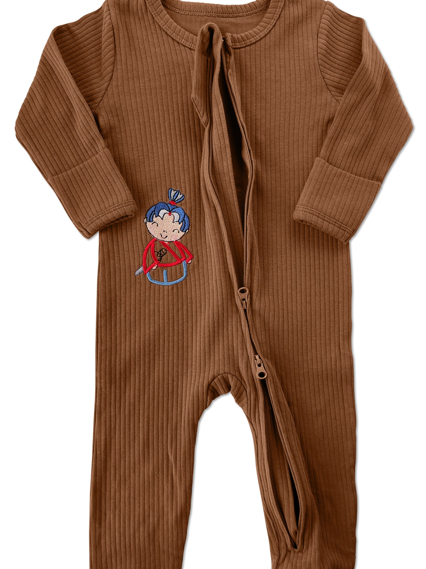 Brown Long Sleeve Romper