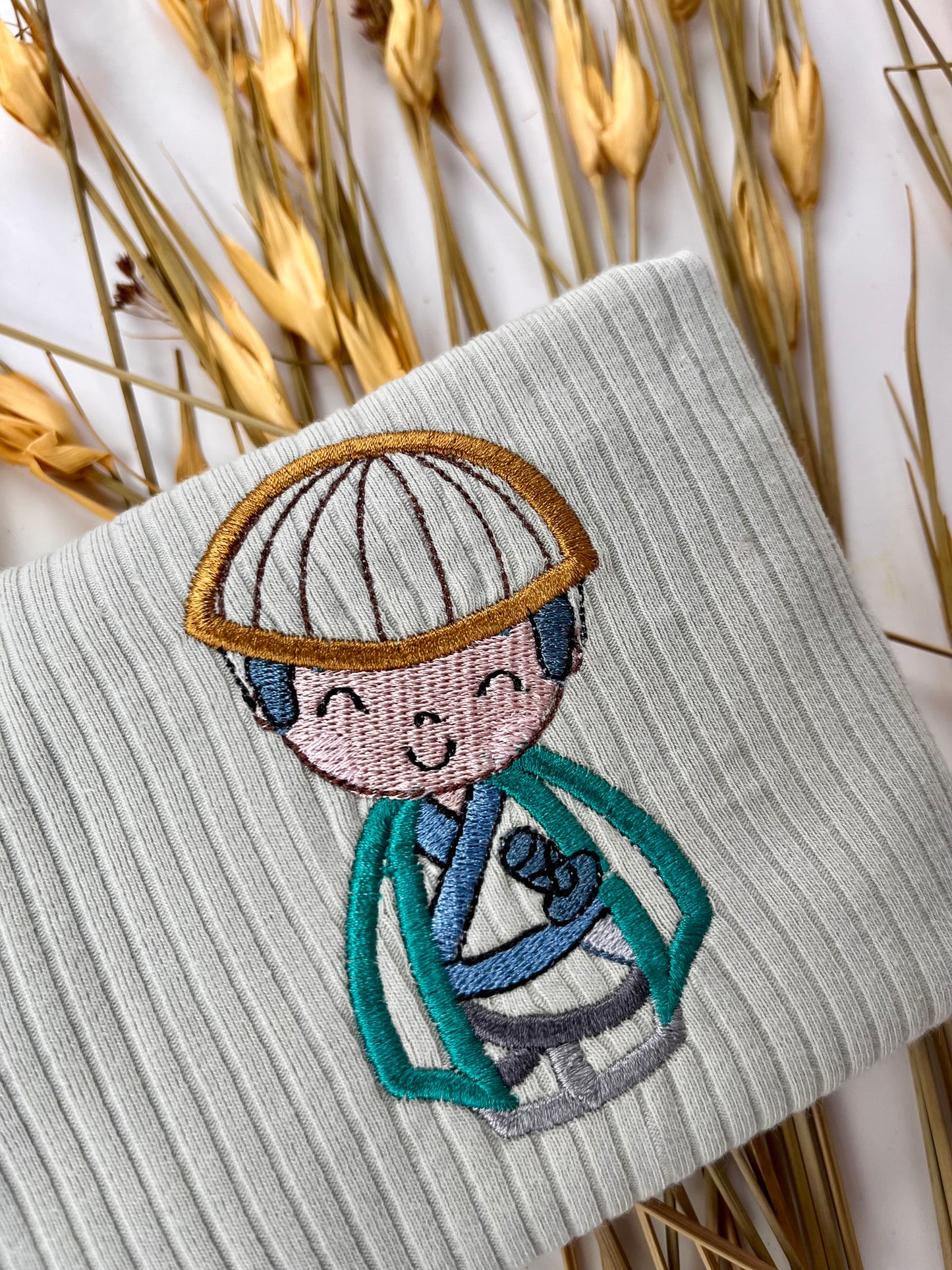 Green Straw Hat Onesie