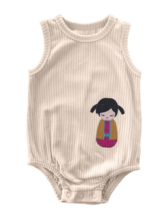 Cream Onesie w/pigtails