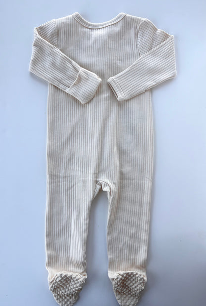 Cream Long Sleeve Romper w/pigtails