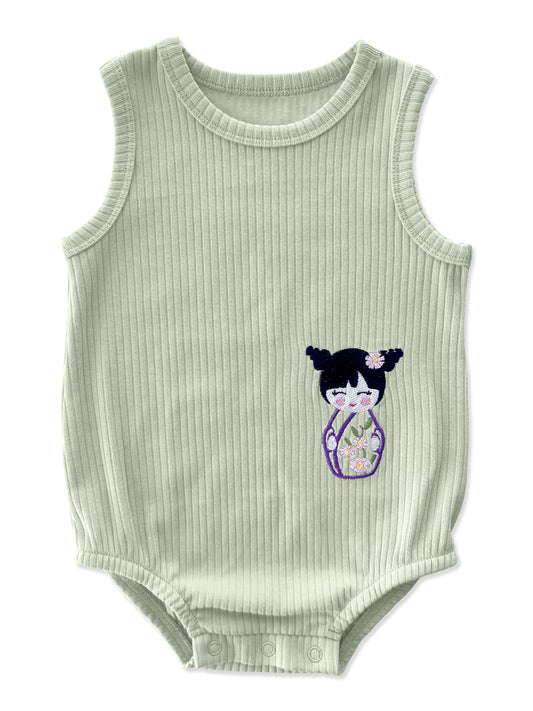 Green Flower Onesie